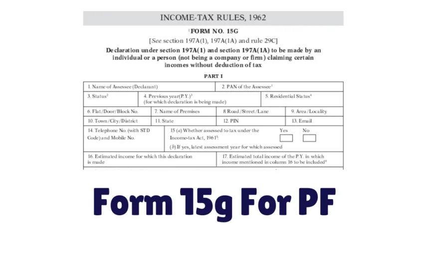 Form 15g For PF